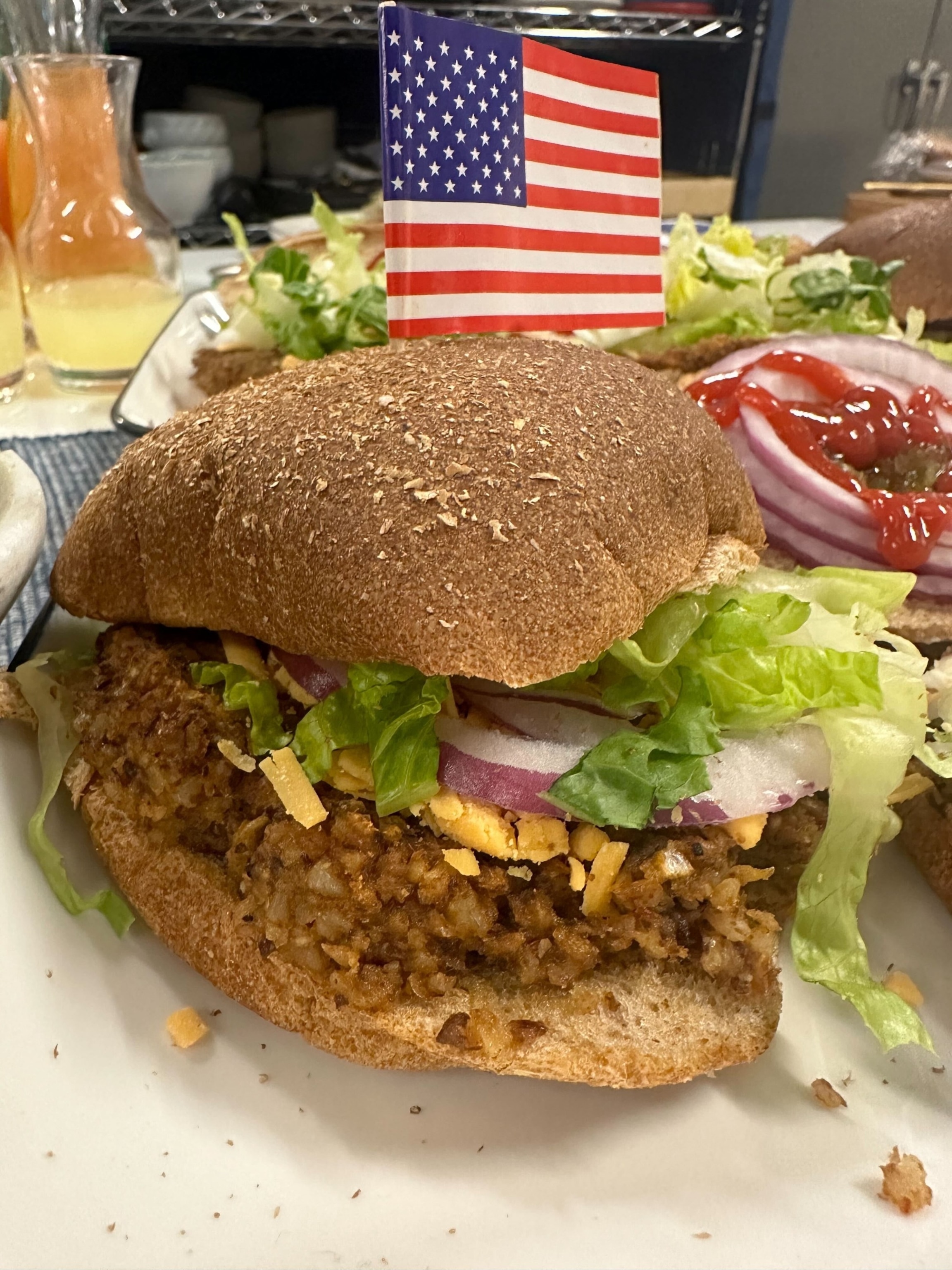 PHOTO: A black bean veggie burger from Carleigh Bodrug's cookbook "PlantYou: Scrappy Cooking."