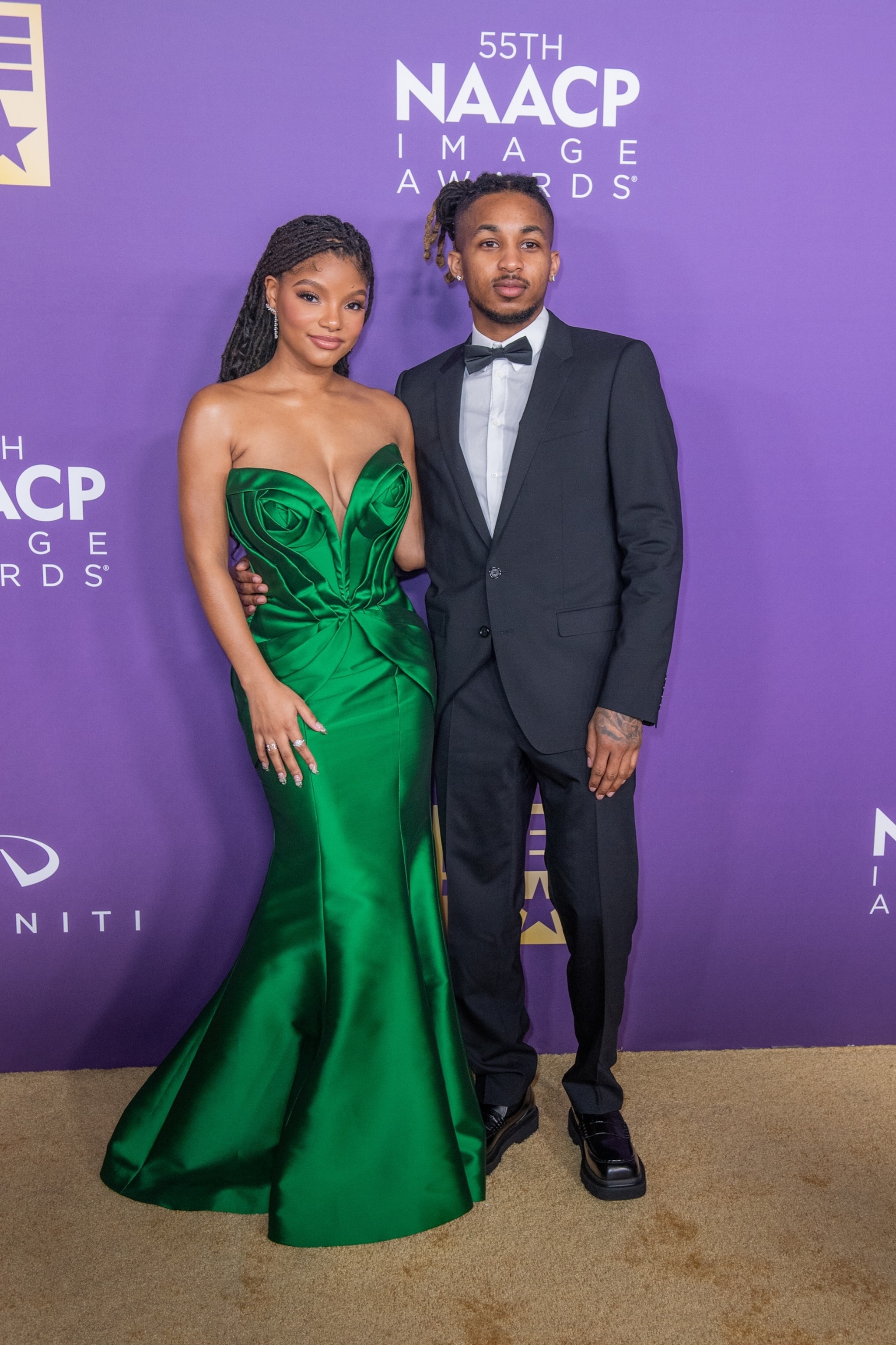 PHOTO: In the March 16, 2024, file photo, Halle Bailey and DDG attend the 55th NAACP Image Awards at Shrine Auditorium and Expo Hall, in Los Angeles.